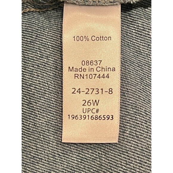 Jessica London Women's Denim Jacket Size 26W Button-Up Collared Long Sleeve - Picture 12 of 13